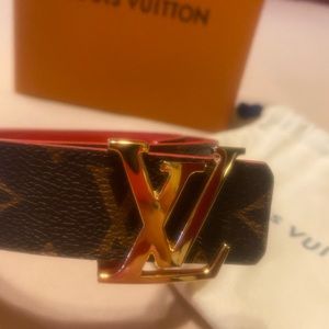 Louis Vuitton Brown and Gold Women's Belt